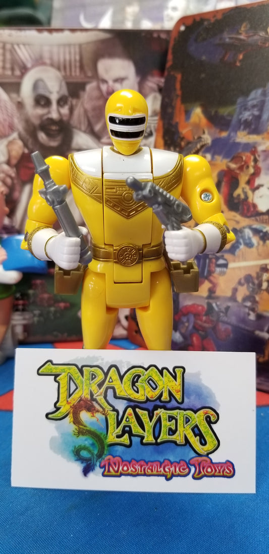 Mighty Morphin Power Rangers Zeo Yellow Ranger Flip Head!